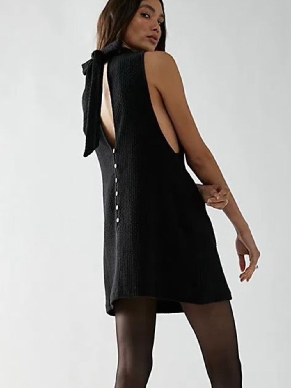 Free People Walk The Walk Mini Dress Black Women’s Size Large